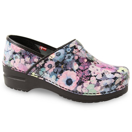 SWANZEY Women's Closed Back Clog In Delicate Floral, Size 8.5-9, PR